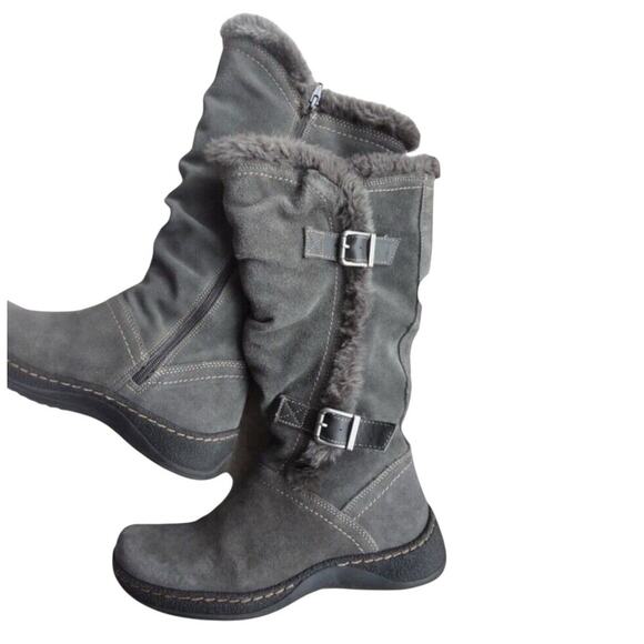 G.H.BASS Womens Wanda Winter Boots Gray Suede Fur Lined SZ 7.5 M Zipper Comfort - Picture 11 of 12